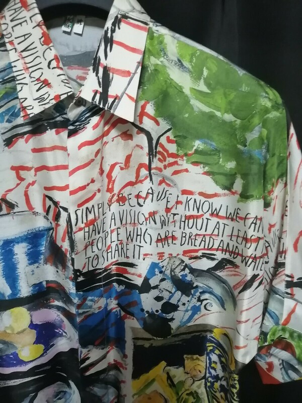 レイモンドペティポン×ディオール芸術的アートトロトロとろけるシルク最高傑作入手不可一瞬でディオールと分かる光沢シルクシャツ