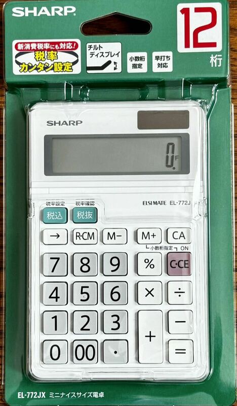 SHARP ミニナノサイズ電卓　EL-772JX 12桁