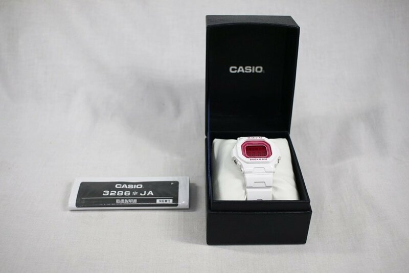 ◎ 中古品 CASIO カシオ G-SHOCK ジーショック BG-5601 腕時計 クォーツ デジタル ホワイト×ピンク スクエア