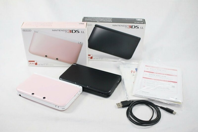 ◎【1スタ！】中古品 任天堂 ニンテンドー 3DS LL 2点セット SPR-001 ブラック ピンク×ホワイト 動作確認・初期化済み 本体 ゲーム機