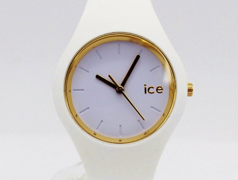 アイスウォッチ 腕時計 10ATM ICE glam ホワイト スモール 000981 白 レディース ice watch z24-1357 中古品 z_w