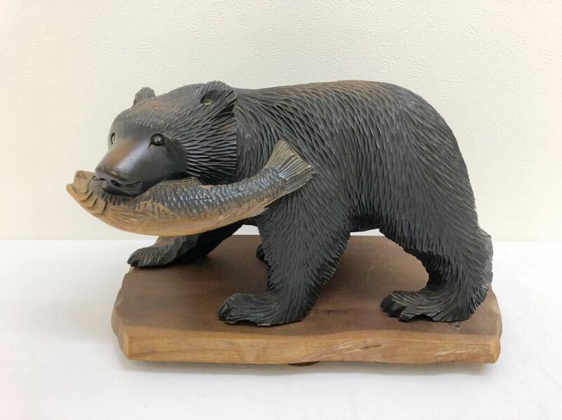 熊 木彫り 木製 置物 インテリア オブジェ 民芸品 