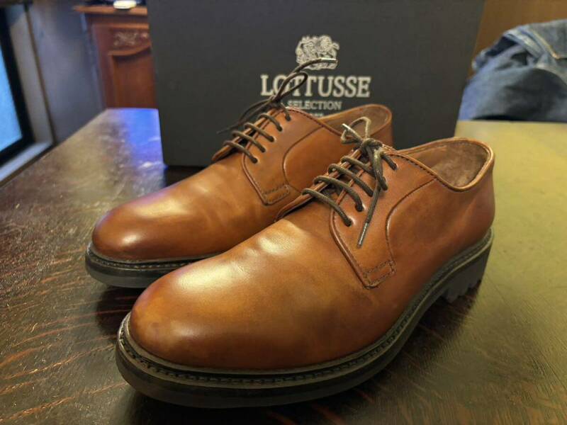 【USED】LOTTUSSE/ロトゥーセ　革靴　プレーントゥ ビジネスシューズ ブラウン ワークブーツ 
