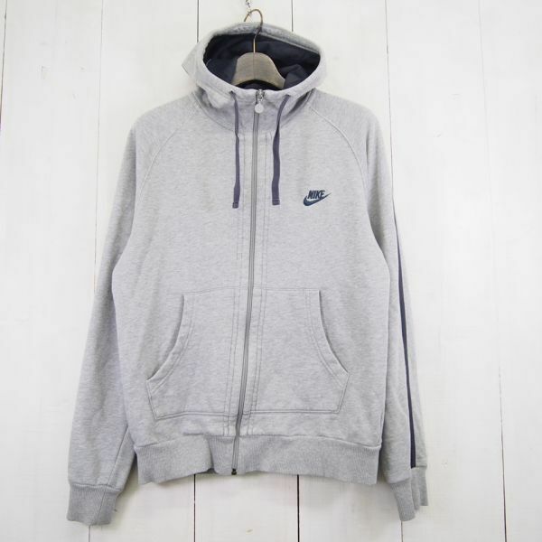 ナイキ NIKE コットンフルジップパーカー*スウェットフーディー(L)グレー