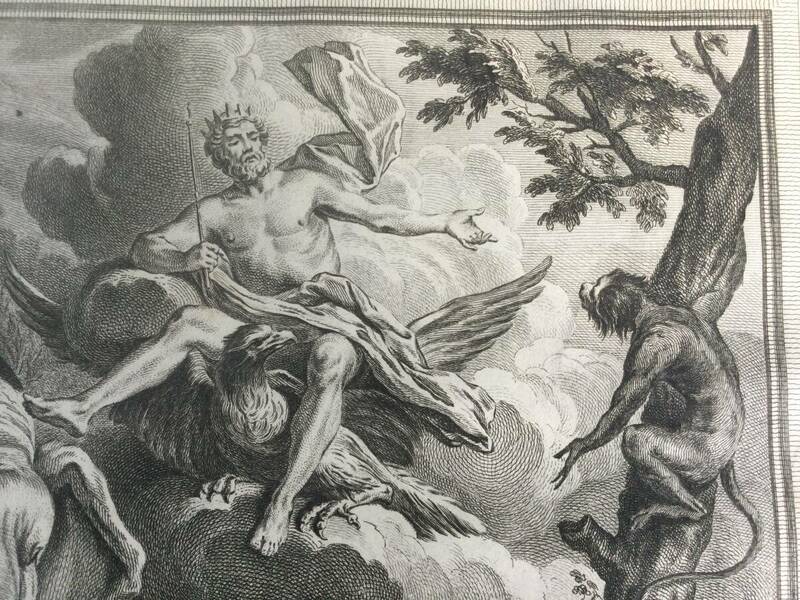 ＊古書:1755〜59年(凡そ270年前) 銅板画集の一葉。ウードリー画「ラ・フォンテーヌ寓話」より。