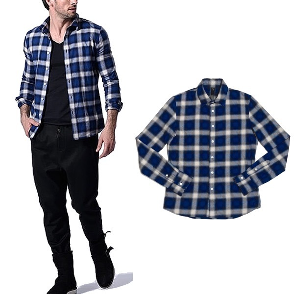 数回着2.8万 wjk ombre check wire shirts　チェック シャツ　　　　　ジュンハシモト AKM 1piu1uguale3