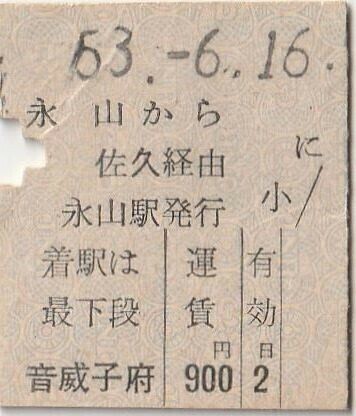 H295.縦型準片　宗谷本線　永山から音威子府　佐久経由　53.6.16【0536】