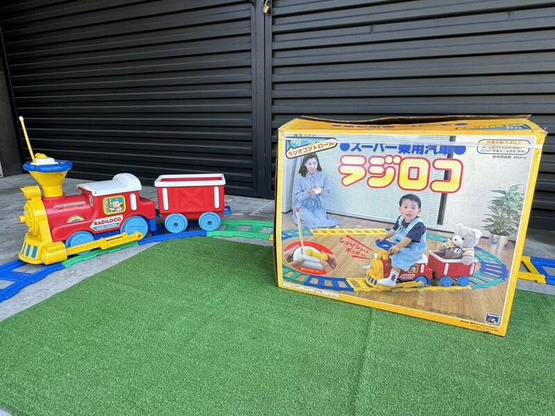 （M996）朝日コーポレーション 電動乗用汽車セット ジコロ 玩具 おもちゃ 昭和レトロ 機関車 レール 動作品 中古 現状品 稀少 