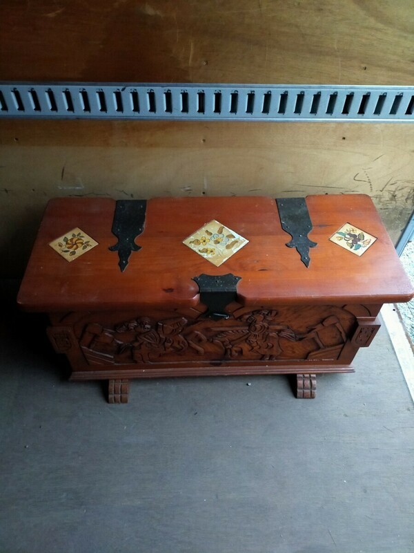 昭和レトロ 箱 木製 古民具 レトロ 木彫り 木製箱