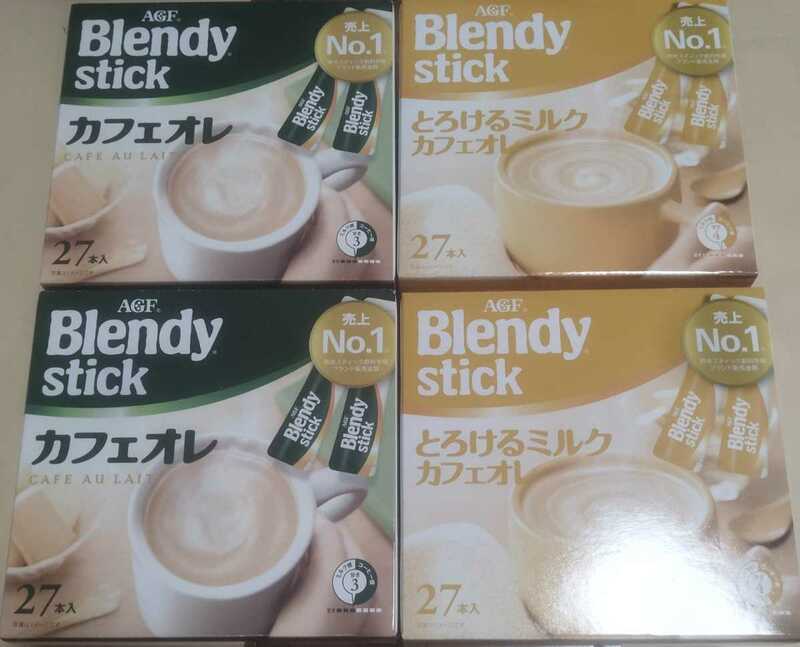 送料込！100本！AGF　ブレンディ　スティック　コーヒー　カフェオレ＆とろけるミルクカフェオレ　賞味期限2025/10月　お一人様数量1で！