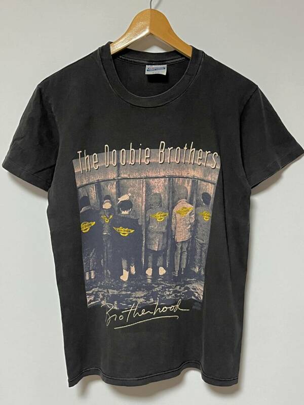 90's/フェード★The Doobie Brothers/ドゥービーブラザーズ Brotherhood バンド 両面 USA製 Tシャツ M ビンテージ