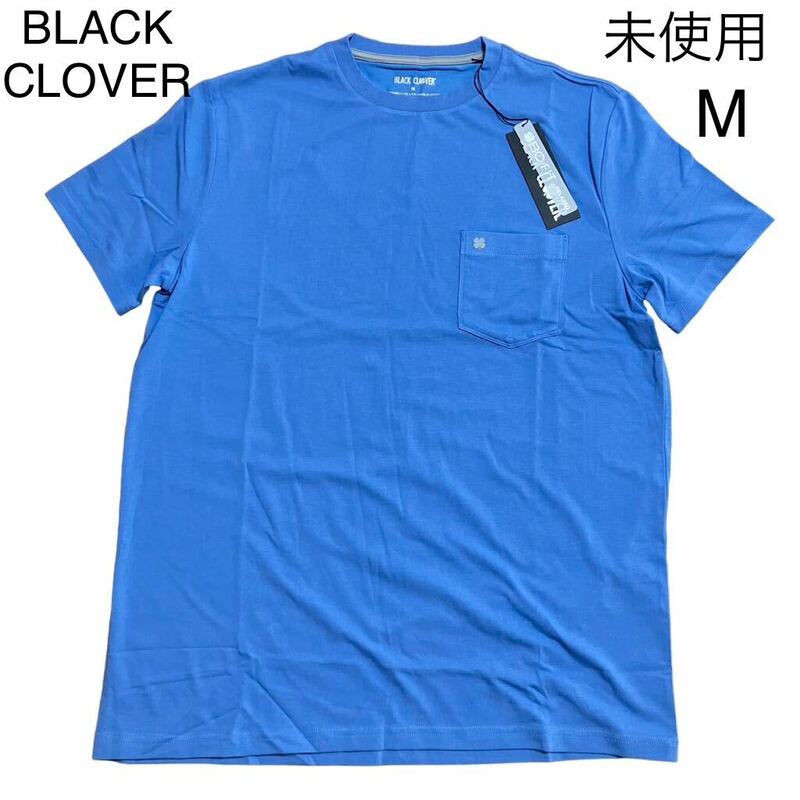 X792 未使用 ブラッククローバー BLACK CLOVER 半袖 Tシャツ カットソー ポケット メンズ M スポーツウェア ブルー系 C16
