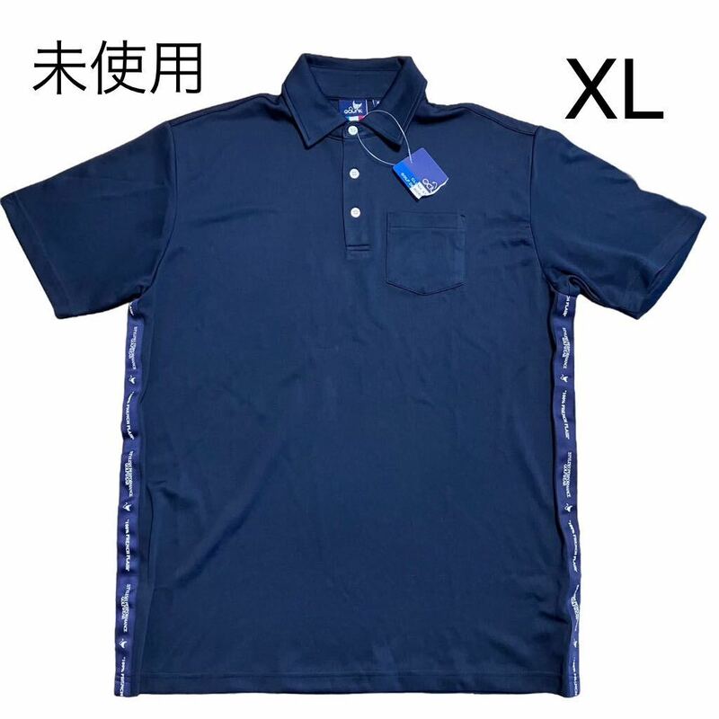 X713 未使用 クランク CLUNK 半袖 ポロシャツ ゴルフ ゴルフウェア ネイビー C36