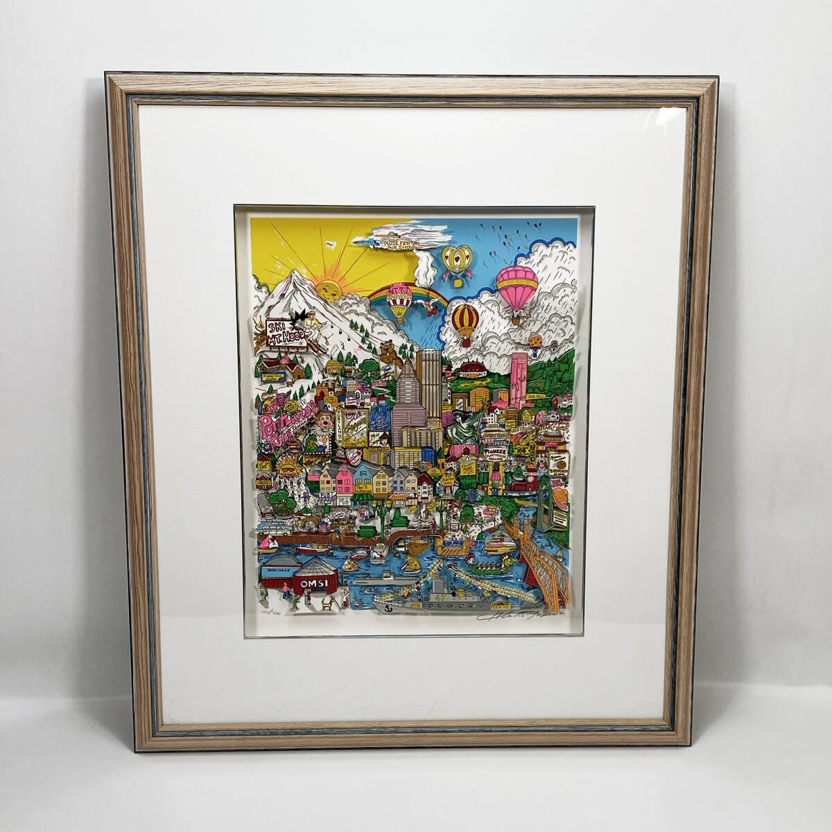 【版画/工芸】■ チャールズ・ ファジーノ/Charles Fazzino ■ 「RAINBOW OVER PORTLAND」3Dアート/作品証明書付属 240513025