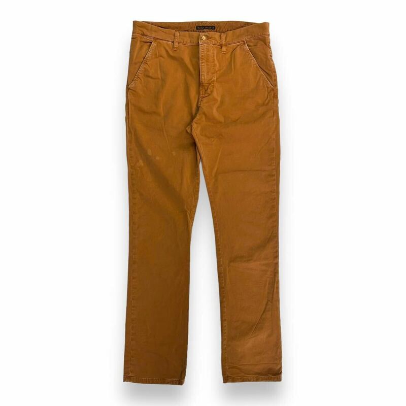 nudie jeans ヌーディージーンズ コットンパンツ ストレートパンツW34/L32 チノパン ブラウン系