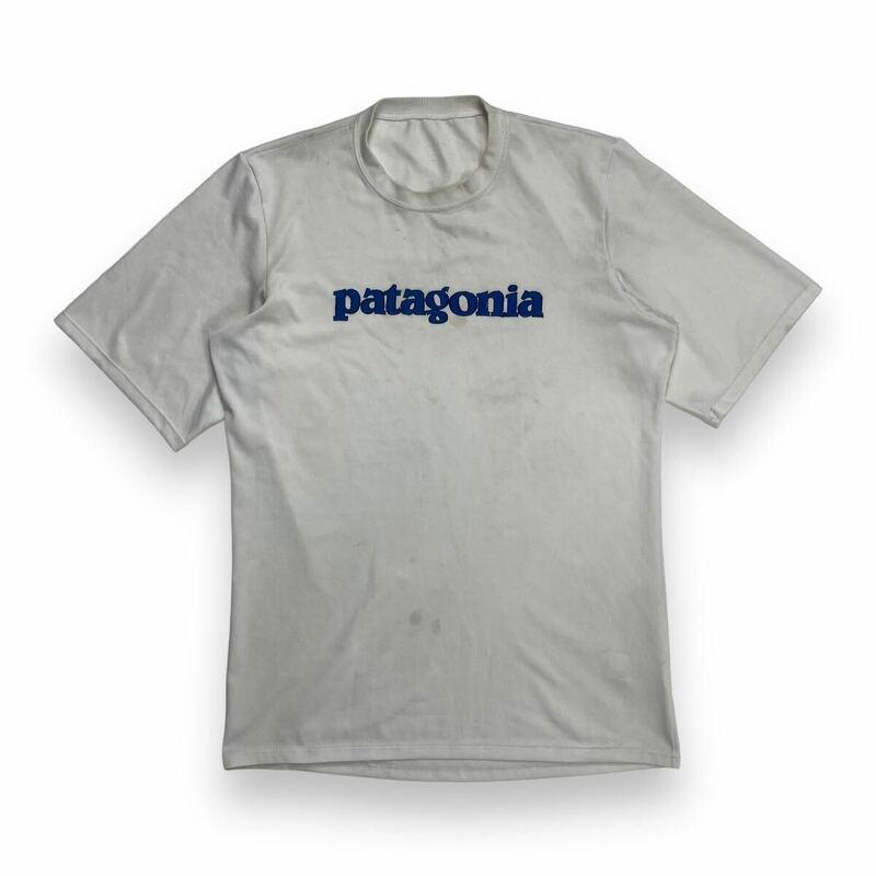 Patagonia パタゴニア ロゴプリント 速乾 半袖 Tシャツ ホワイト S アメリカ製