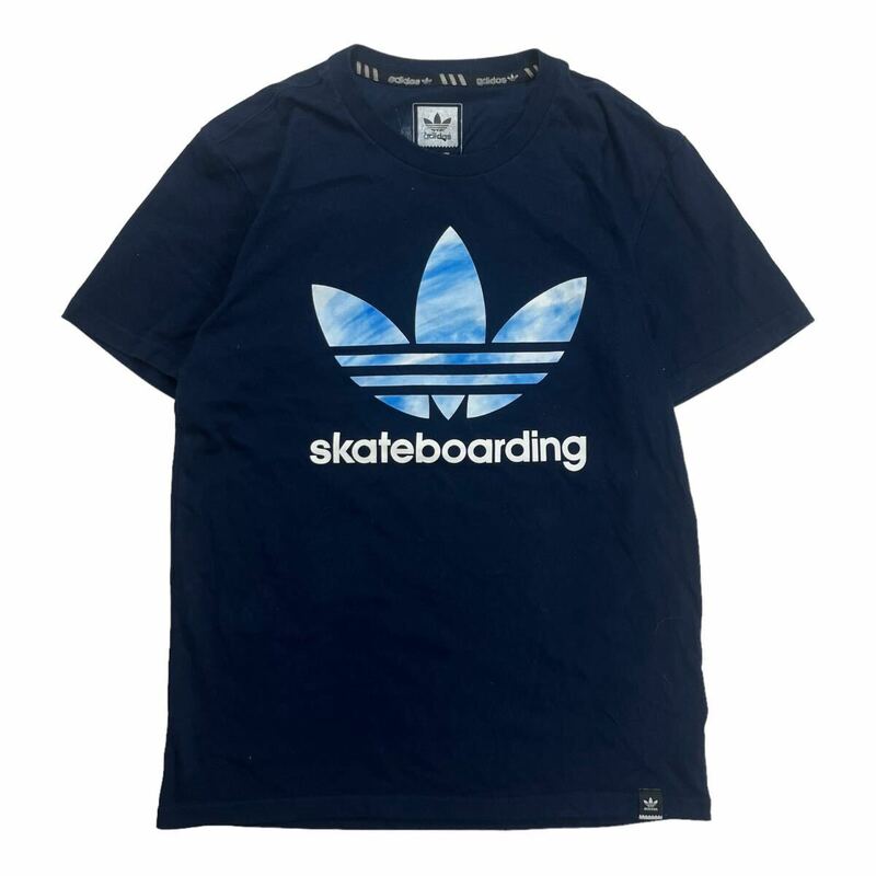 adidas アディダス　skateboarding 半袖Tシャツ　トレフォイルロゴ　ネイビー　M