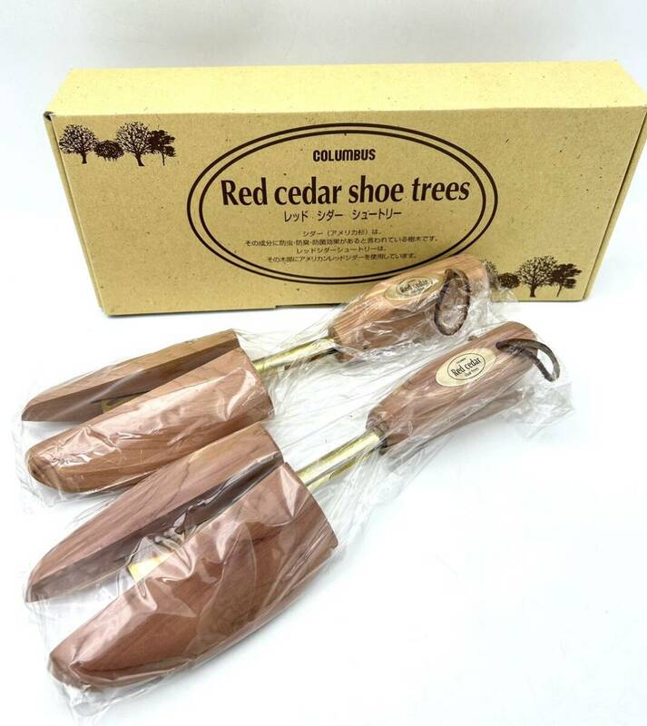未使用◯COLUMBUS Red cedar shoe trees レッド　シダー　シュートリー◯アメリカ杉 木製 シューキーパー シューツリー