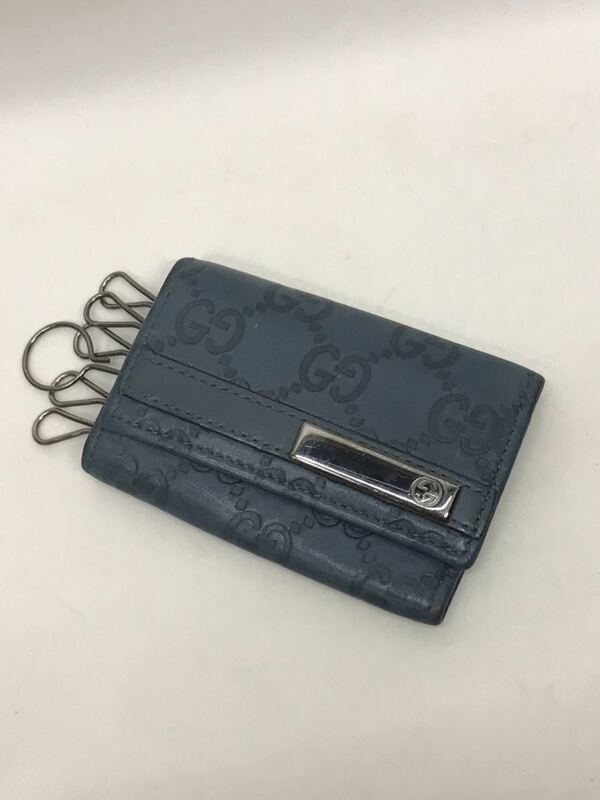 GUCCI グッチ GG柄 シマレザー 6連キーケース イタリア製 Gucci leather keycase