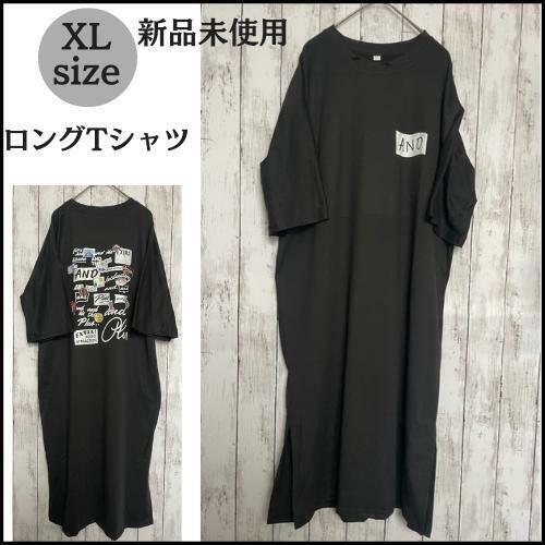 XLサイズ ロングTシャツ【新品未使用】 ワンピース バックプリント ロンT