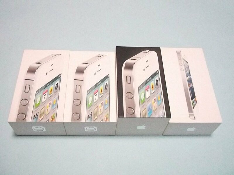 【空箱】4個(3種類）★ iPhone 4、4S、5★本体無し 付属品無し 空き箱 アップル 純正 apple