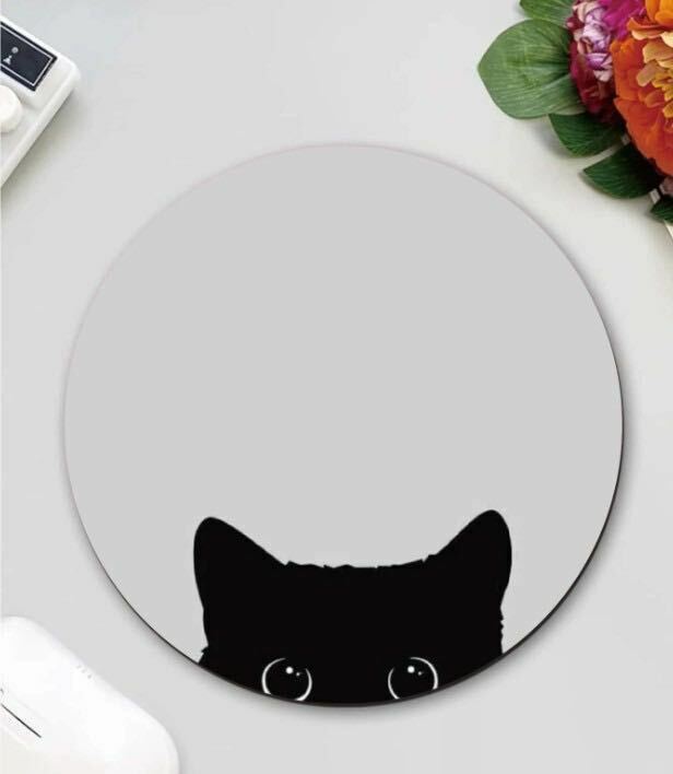 マウスパッド　パッド　黒猫　クロネコ　くろねこ　パソコン　pc イラスト　パソコン　