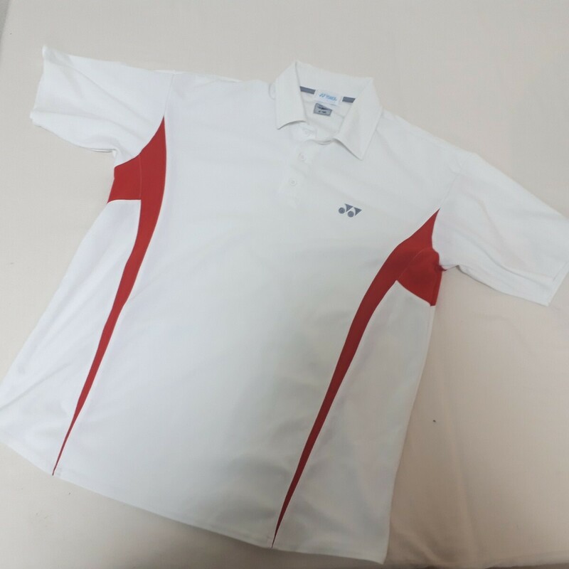 【送料無料】 ヨネックス ポロシャツ L ホワイト レッド 半袖 ゲームシャツ プラクティスシャツ テニス YONEX
