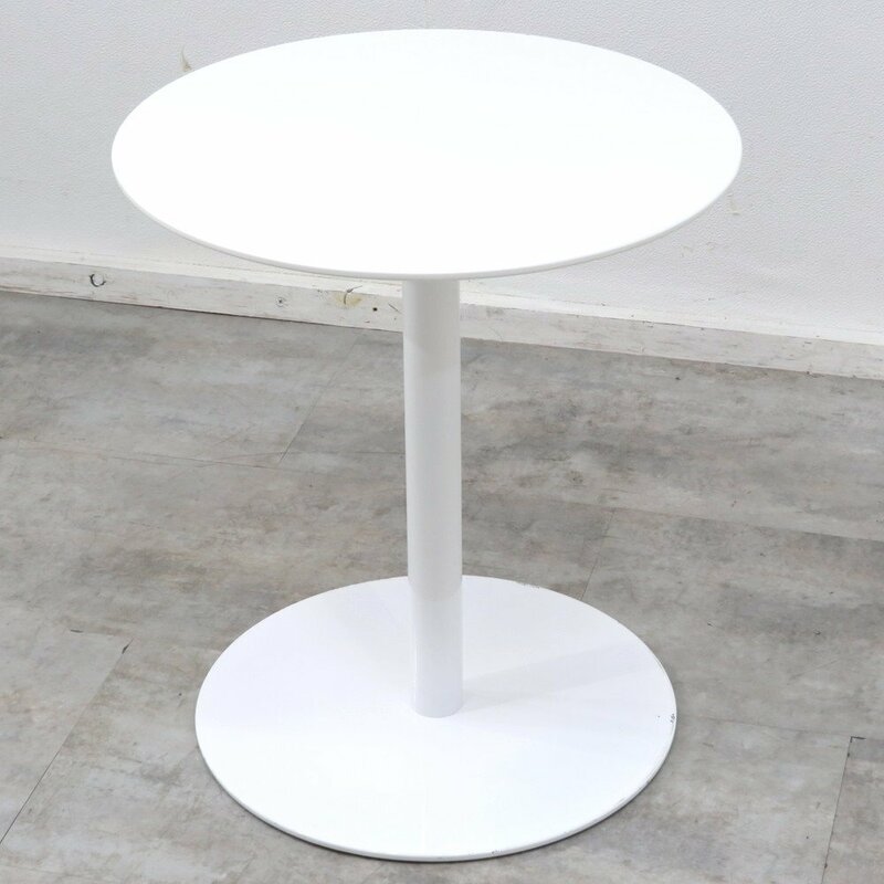 丸テーブル ホワイト 幅450 高さ510 カフェテーブル サイドテーブル ラウンドテーブル 多目的 オシャレ 休憩室 YH9827 中古オフィス家具