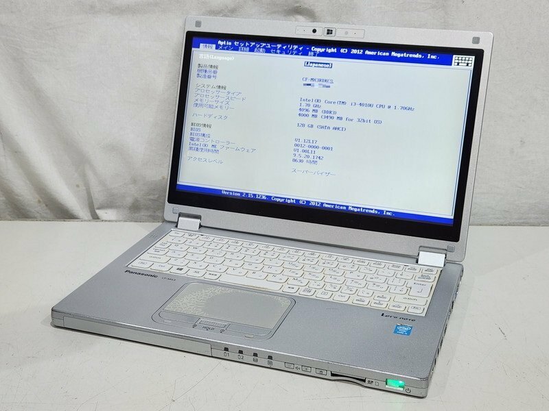 [現状品] Panasonic Let's note CF-MX3 CF-MX3RDKCS i3-4010U 1.70GHz 4GB SSD128GB 12.5inch OS無し 診断テスト済み (8)