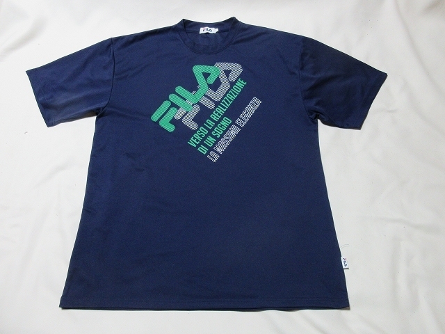 O-945★FILA(フィラ)♪紺色/半袖Tシャツ(4L)大きいサイズ★
