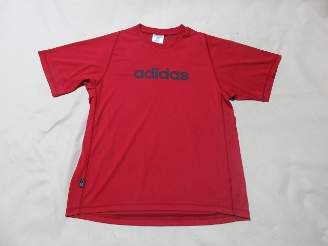 R-50★アディダス・Climalite♪赤色/半袖Tシャツ(L)★
