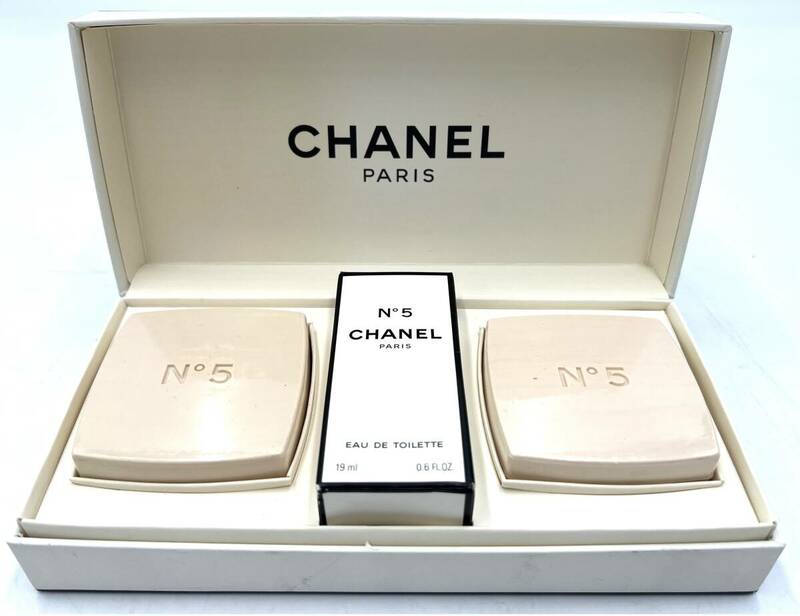 i2491SK　 【未使用】シャネル CHANEL サヴォン75ｇｘ2個 No.5のEDT 19mlｘ1本 香水 フレグランス 石鹸 セット