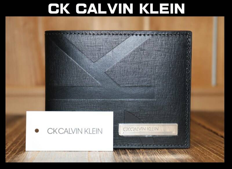 送料無料 即決【未使用】 CK CALVIN KLEIN ★ 牛革 2つ折り財布 (ソーダ) ★ カルバンクライン 827624 税込定価1万7600円