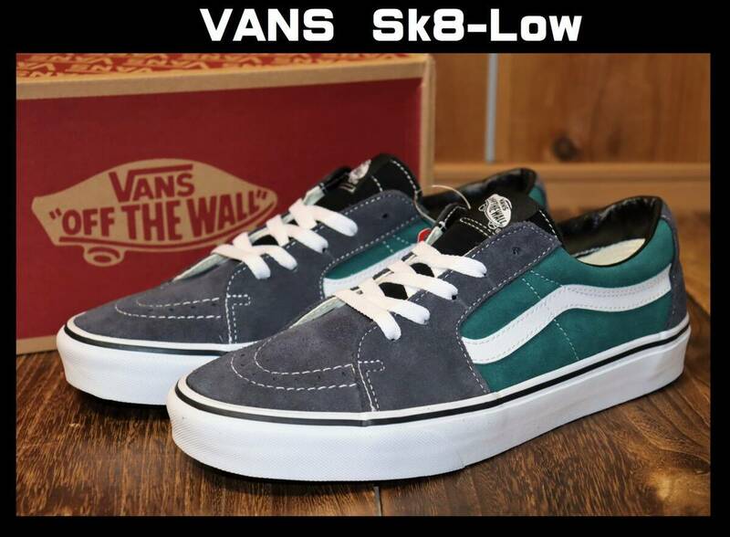 送料無料 即決【未使用】 USA企画 VANS ★ Sk8-Low (US10.5/28.5cm) ★ バンズ スケートロー 海外企画 スエード グリーン