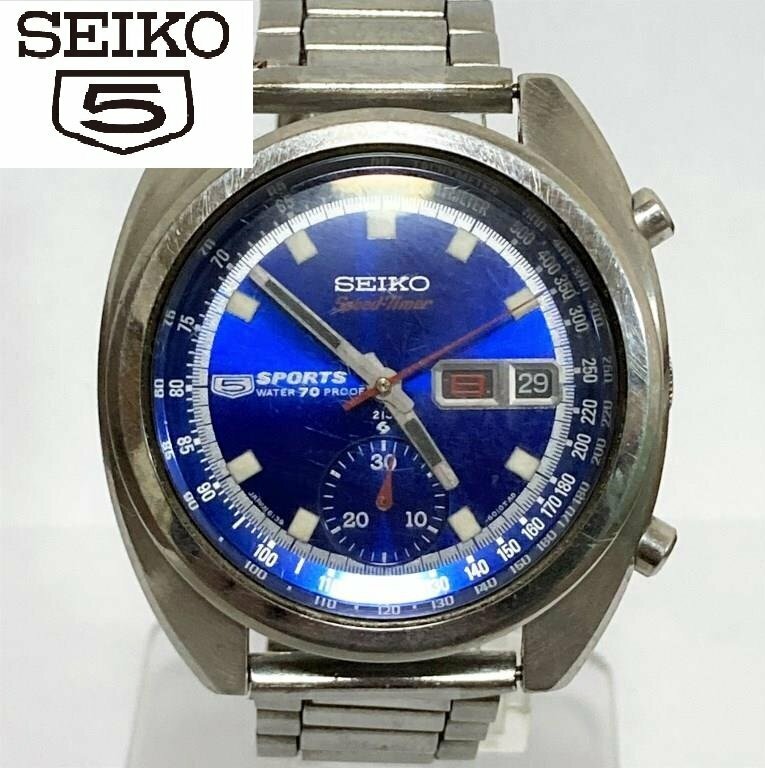 seiko 5sports/スピードタイマー/動作確認動画有り/6139-6010/自動巻き/セイコーファイブスポーツ/speed timer/ヴィンテージ/一応ジャンク