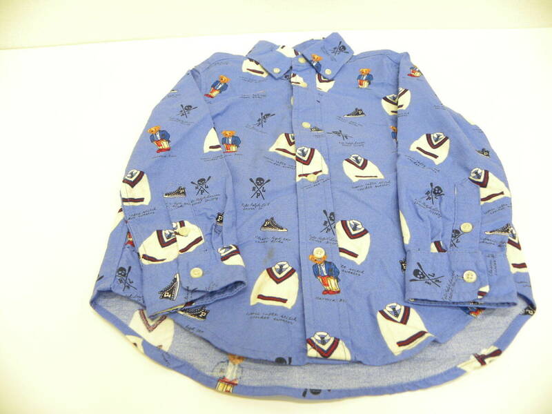 ブランド祭 ポロ ラルフローレン シャツ 3/3T ライトブルー 100 サイズ 子供服 ワイシャツ 秋に向けて POLO RALPH LAUREN