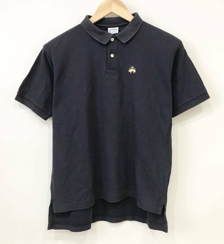 USA製 Brooks Brothers 鹿の子 ポロシャツ ロゴ刺繍 紺 古着 ヴィンテージ ブルックスブラザーズ SIZE：XL■0523L