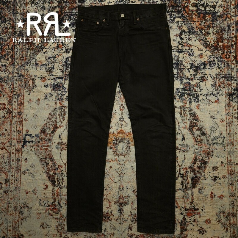 【激渋】 RRL Black Wash Slim Narrow Jeans 【31×30】 ブラック ウォッシュ スリムナロー ジーンズ Levi's606 デニム 漆黒 Ralph Lauren