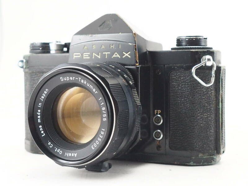 ★訳あり大特価★ ペンタックス PENTAX S2 ブラック ボディ SUPER-TAKUMAR 55mm F1.8 レンズセット #TA4583