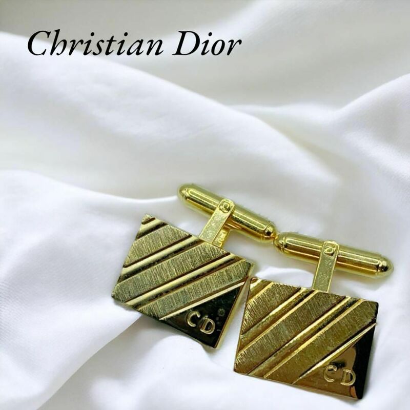Christian Dior クリスチャンディオール カフス スクエアゴールド
