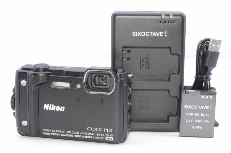 Nikon デジタルカメラ COOLPIX W300 BK クールピクス 1605万画素 ブラック 防水 耐寒 防塵 #2405085A