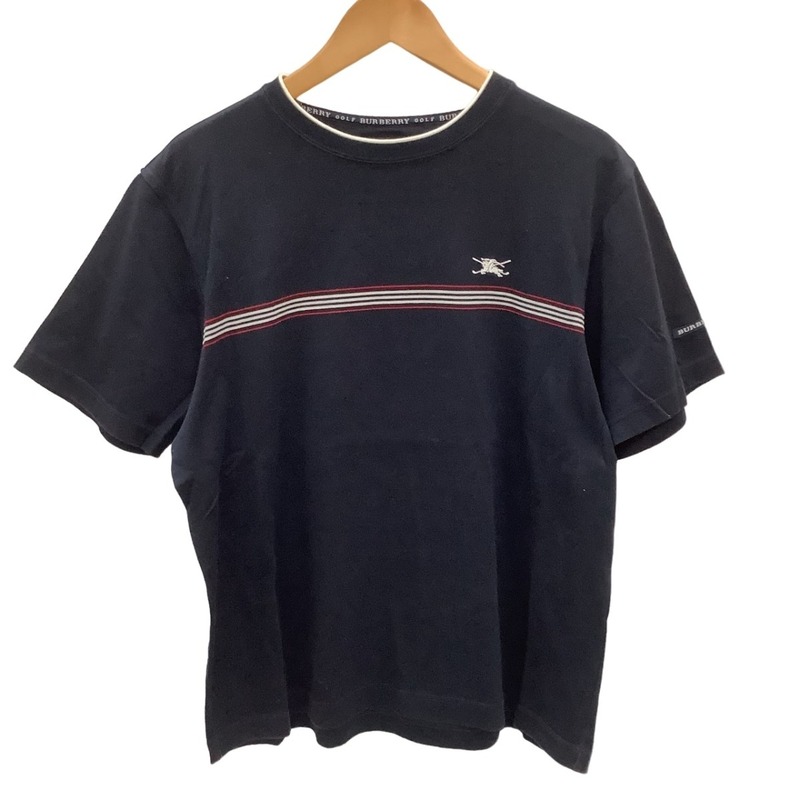 ♪♪ BURBERRY GOLF バーバリー ゴルフ Tシャツ SIZE L ネイビー やや傷や汚れあり