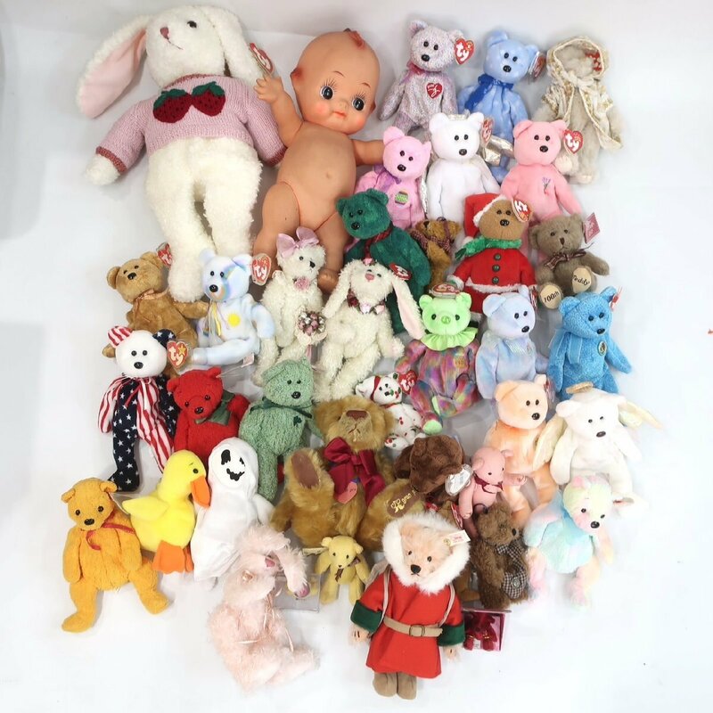 １円スタート ぬいぐるみ 39点セット キューピー人形 熊 くま 兎 ウサギ アヒル 等 動物 おもちゃ インテリア コレクション