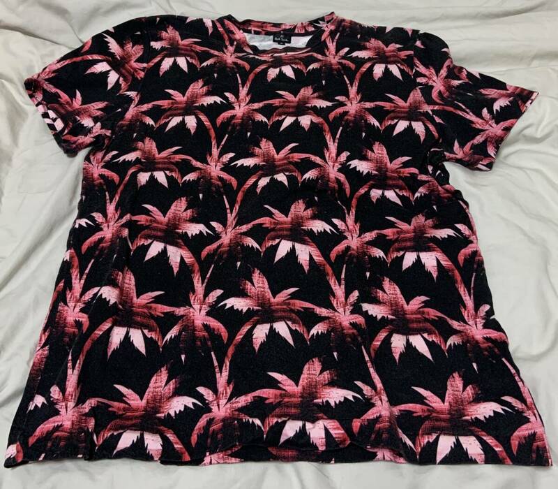 Paul Smith! PS! ポールスミス! 総柄! 半袖TEE! Tシャツ! ヤシの木! SIZE M! 日本製