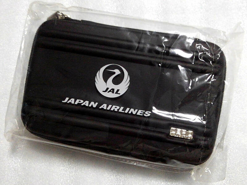 即決 未開封 JAL ゼロハリバートン アメニティ セミ ハード ケース ポーチ ブラック 未使用 ZERO HALLIBURTON 非売品 バッグ 日本航空