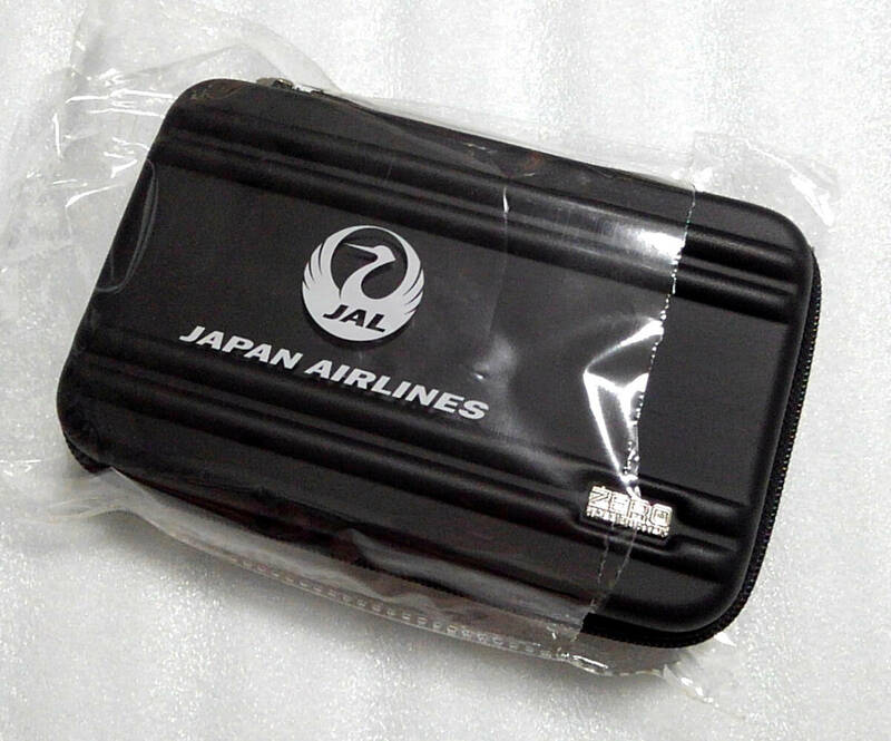 即決 開封済 JAL ゼロハリバートン アメニティ セミ ハード ケース ポーチ ブラック 未使用 ZERO HALLIBURTON 非売品 バッグ 日本航空