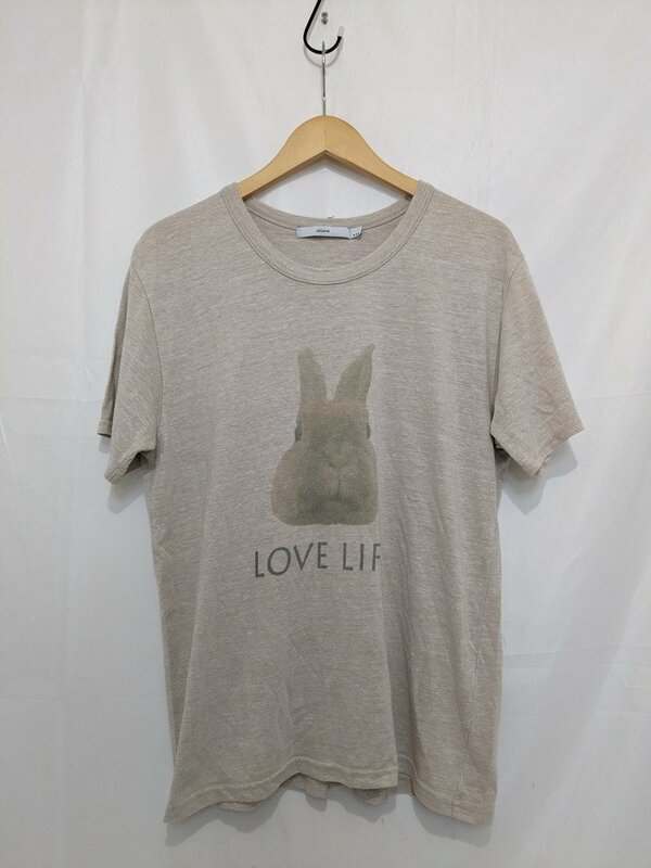 efiLevol エフィレボル LOVE LIFE ラビットプリントTシャツ efiANM-CS01u サイズ：3 カラー：ベージュ