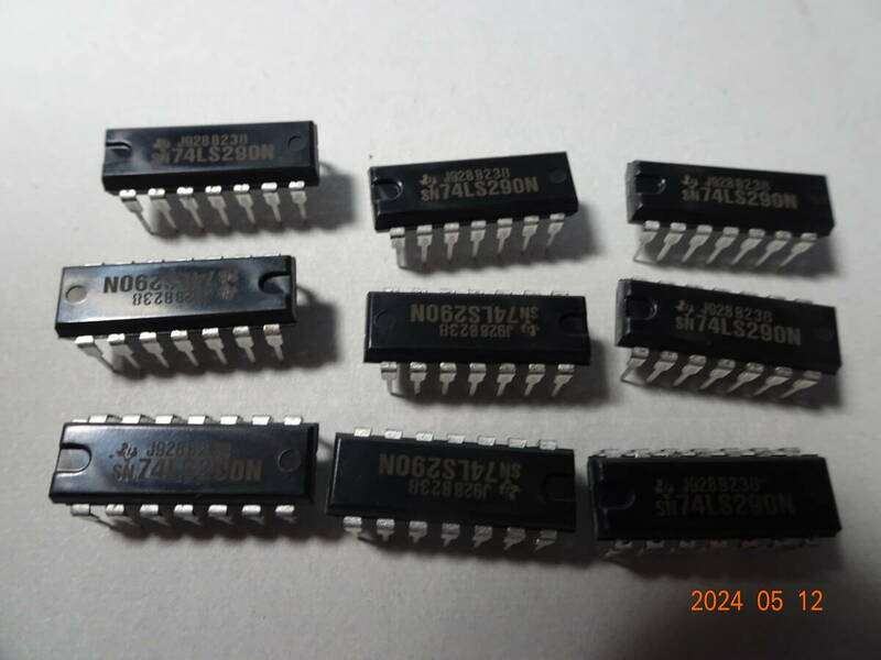 デジタルIC　BCDカウンタ　SN74LS290N (LS90のピンレイアウトを変えたタイプ） １０個