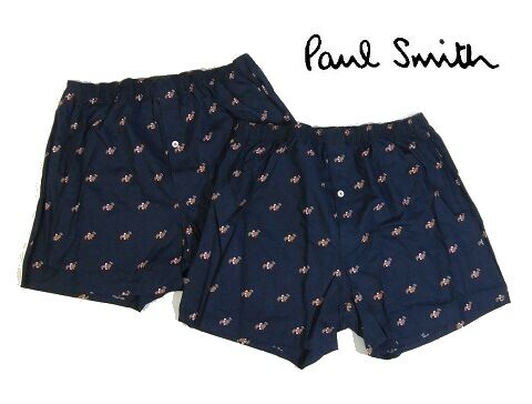 F土06019新品▼ ポールスミス トランクス 2枚セット 【 L 】 マルチストライプ パンツ 下着 アンダーウエア Paul Smith ネイビー系 