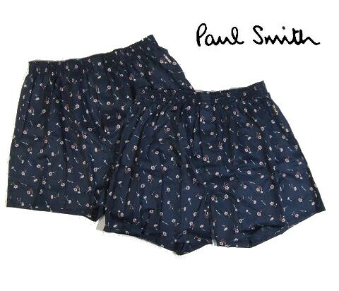 E水05749新品▼ ポールスミス トランクス 2枚セット 【 L 】 マルチストライプ パンツ 下着 アンダーウエア Paul Smith ネイビー系